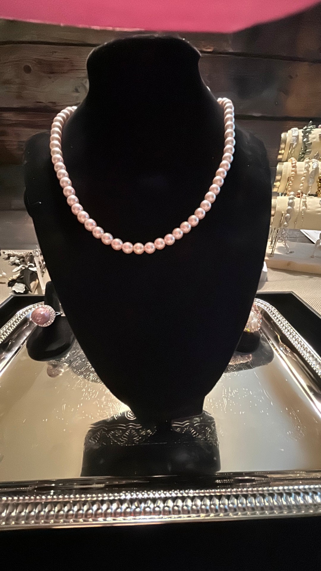 Powder pink freshwater pearl necklace