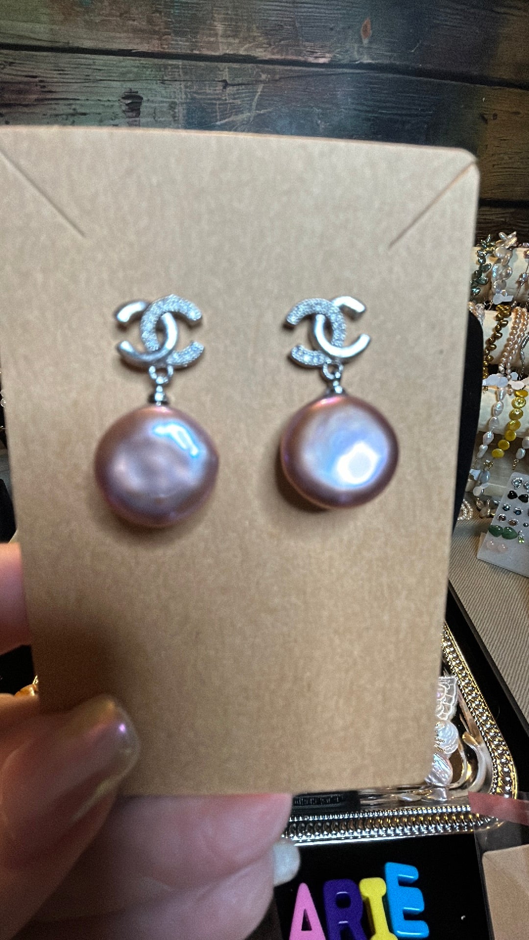 Designer inspired purple baroque earrings