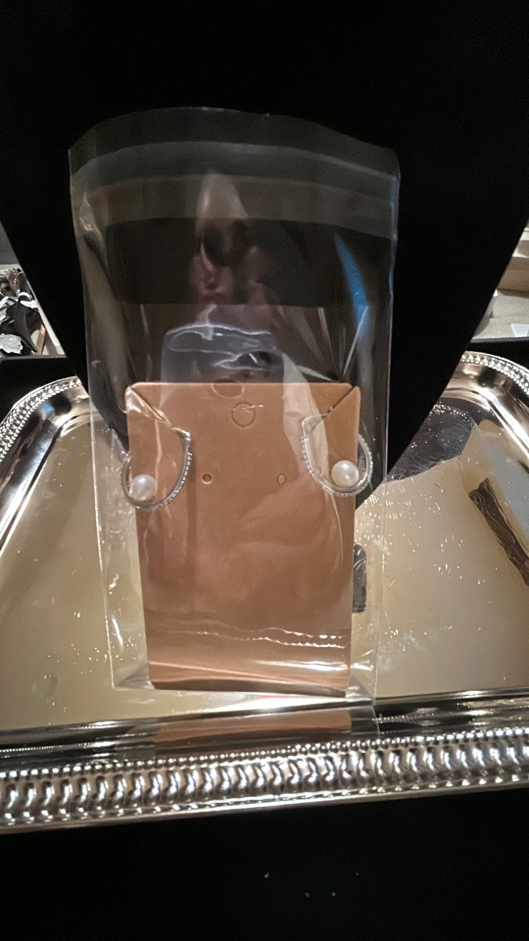 Sterling silver freshwater pearl hoops