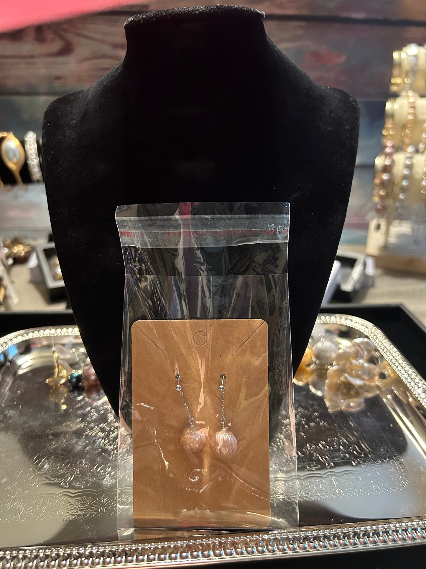 Gorgeous Dragon Scale purple earrings