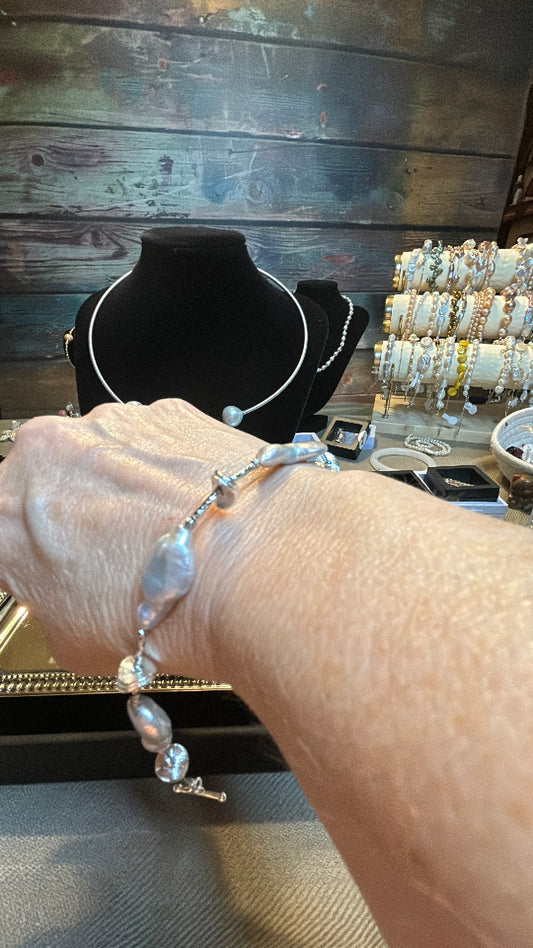 Silver baroque bracelet