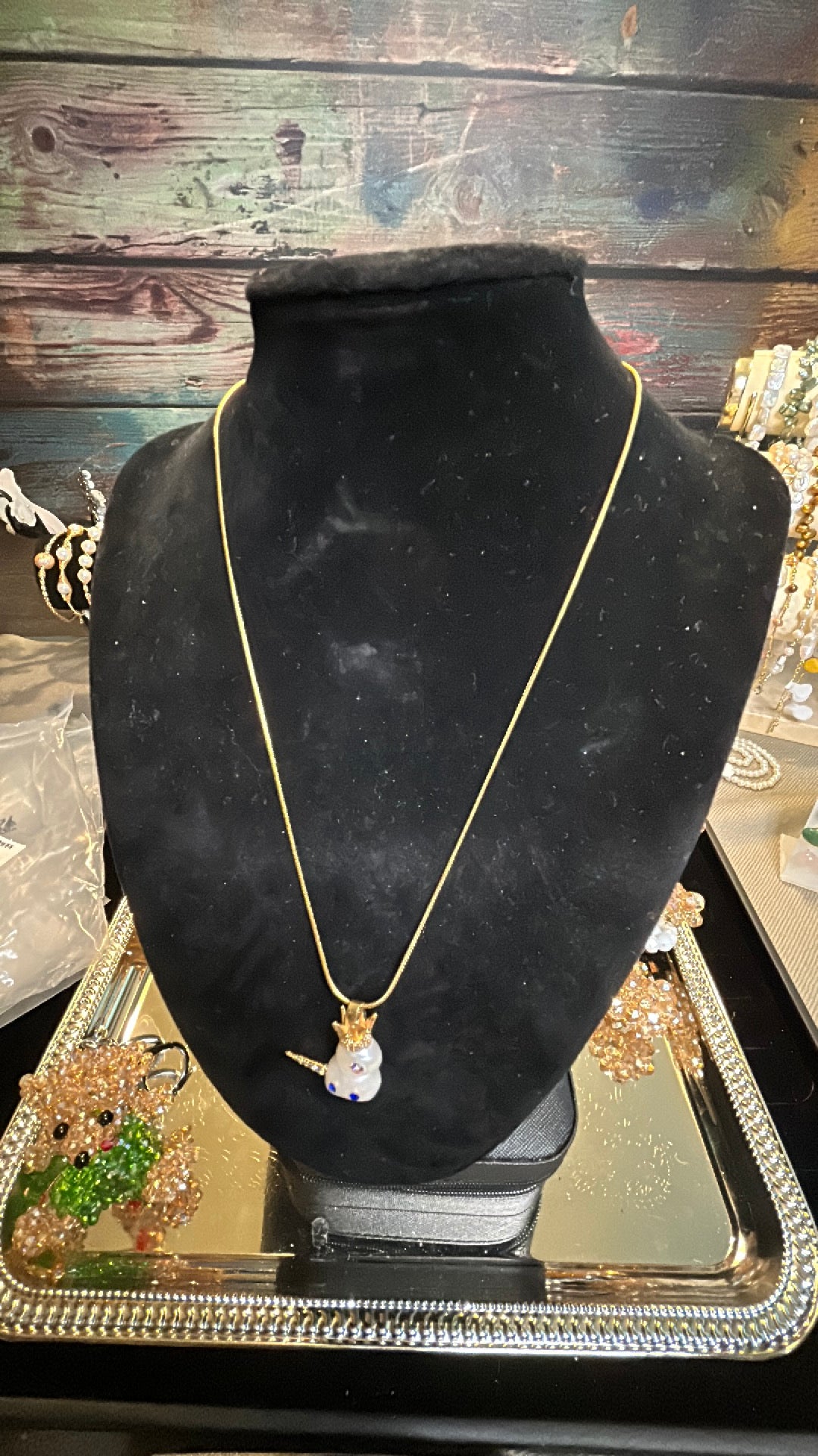 Blinged out baroque pendant