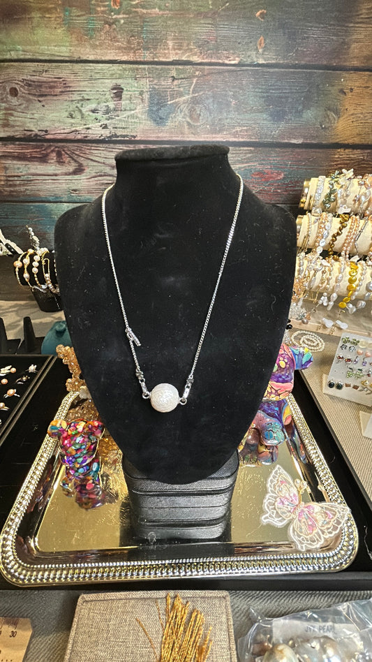 Enormous white dragon scale pendant