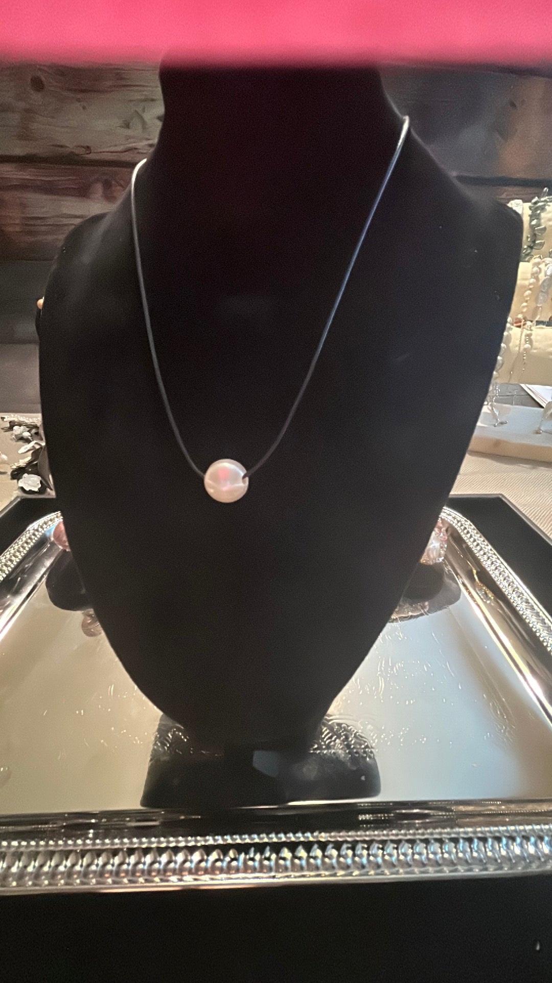 Single Edison on leather cord necklace