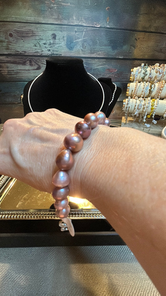 Shades of purple baroque bracelet