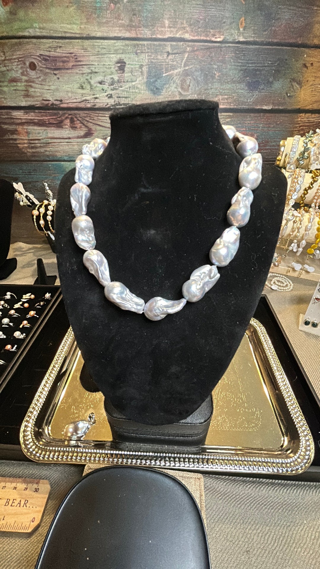 Absolutely perfect full silver baroque necklace