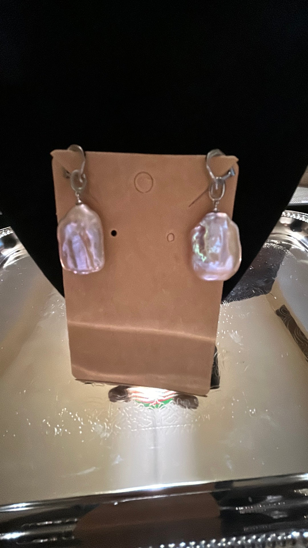 Purple baroque rectangular earrings