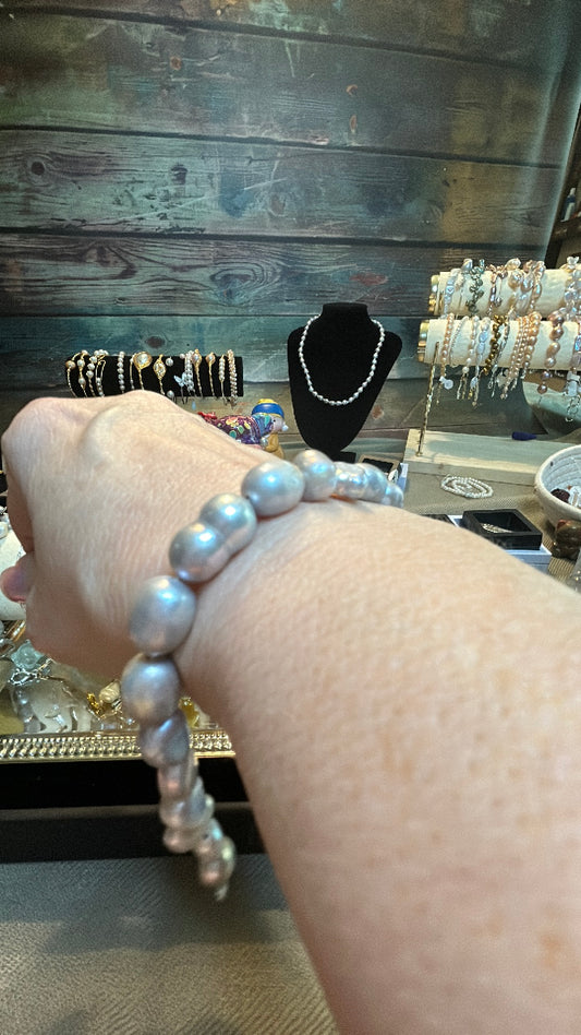 Silver baroque bracelet