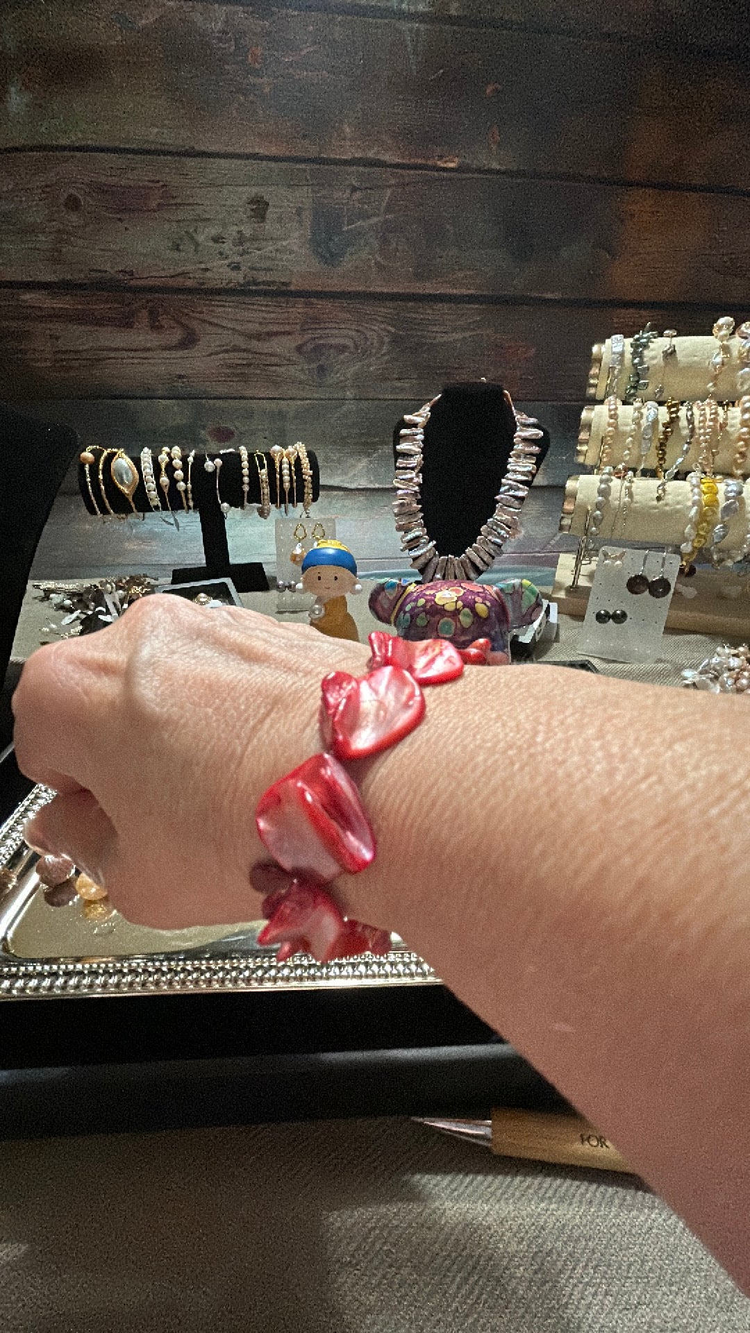 Pink baroque bracelet