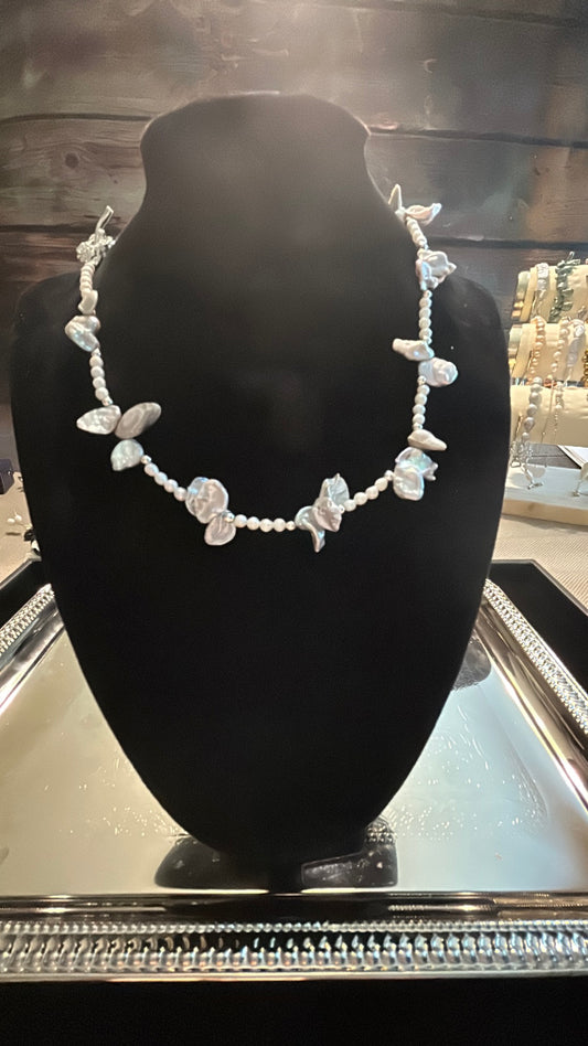 Freshwater pearl & petal baroque necklace