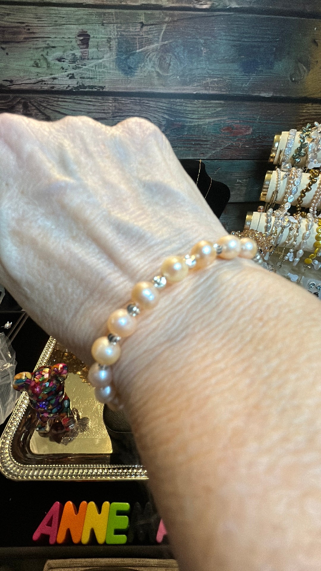 Champagne color cuff bracelet