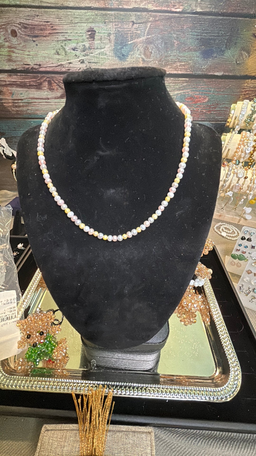 Soft pastels baby pearl necklace