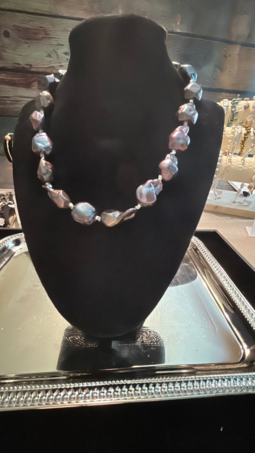 Deep rainbow full baroque necklace