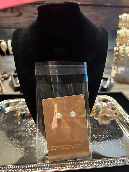 Classic freshwater pearl earrings in white