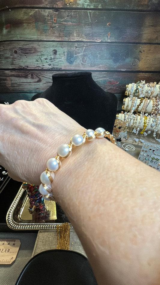 Edison pearl cuff bracelet