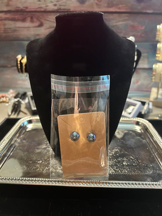 Large rainbow stud earrings