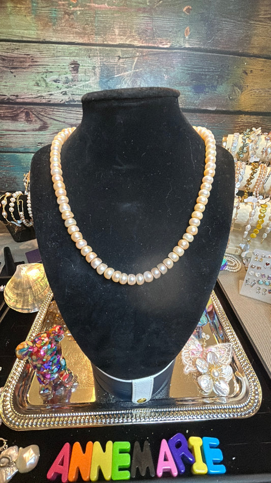 Champagne colored freshwater pearl necklace