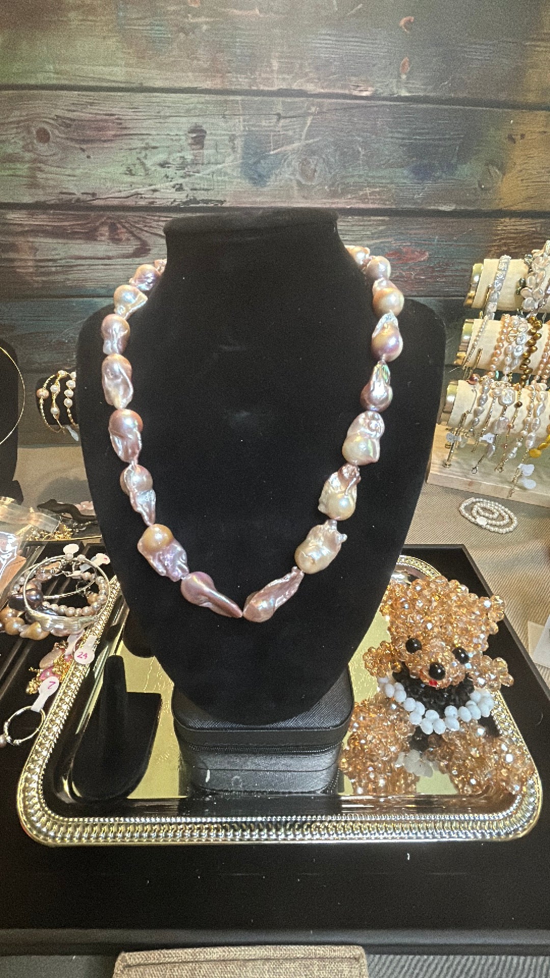 A perfect strand of full rainbow baroque necklace